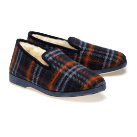 Chaussons fourrés laine, Pointure : 44, Couleur : Bleu, par l’Homme Moderne.