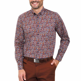 Chemise Florilège, Encolure : 39/40, Couleur : Marron, par l’Homme Moderne.