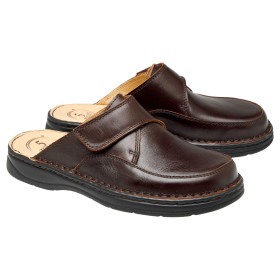 Mules cuir 5 zones, Pointure : 40, Couleur : Marron, par l’Homme Moderne.