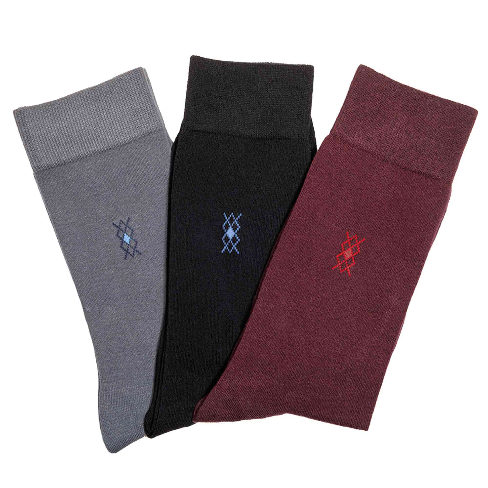 Chaussettes Triolet - Trio 3 - Bordeaux/Gris/Noir - les 3