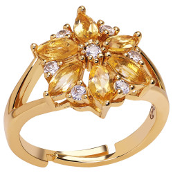 Bague éclat de citrines