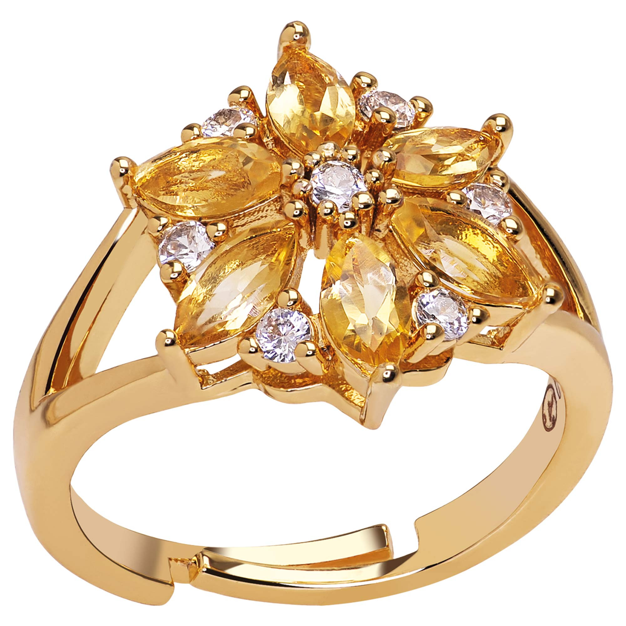 Bague éclat de citrines