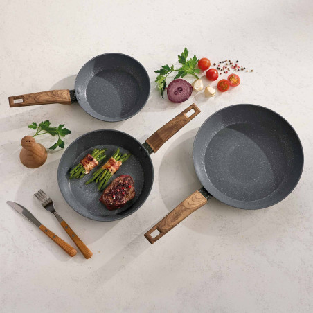 Trio de poêles aluminium forgé