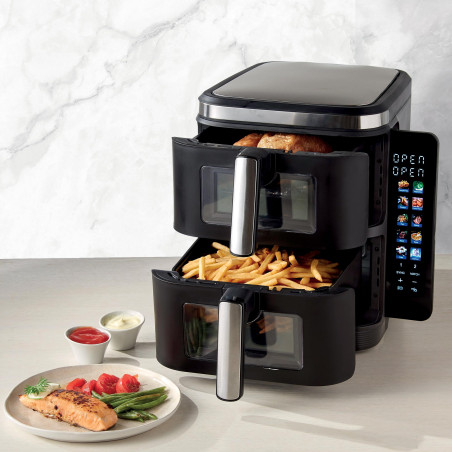 Friteuse air chaud à double cuve