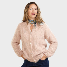 Gilet douceur Florianne, Taille : 38/40, Couleur : Rose poudré, par l’Homme Moderne.