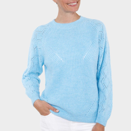 Pull maille ajourée Azur