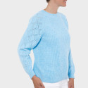 Pull maille ajourée Azur