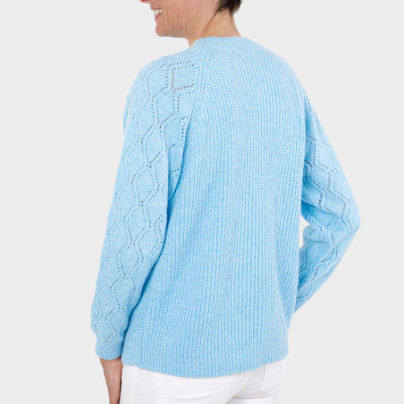 Pull maille ajourée Azur