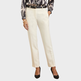 Pantalon infroissable Ivoire, Taille : 40, Couleur : Ivoire, par l’Homme Moderne.