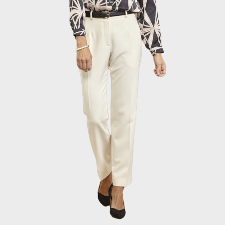 Pantalon infroissable Ivoire