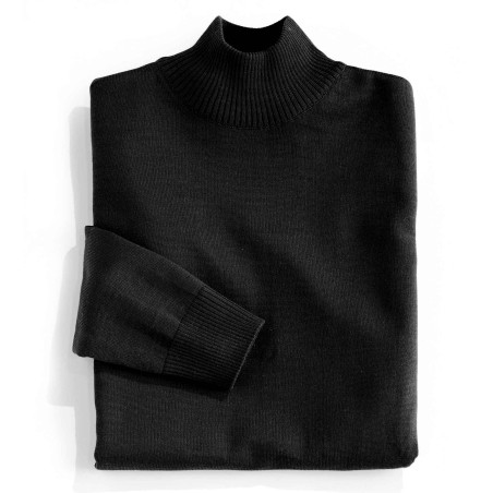 Pull mérinos à col cheminée