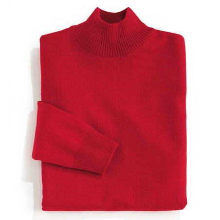 Pull mérinos à col cheminée