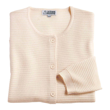 Gilet laine maille côtelée - les 2