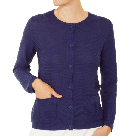 Gilet laine maille côtelée