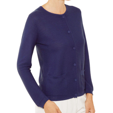 Gilet laine maille côtelée