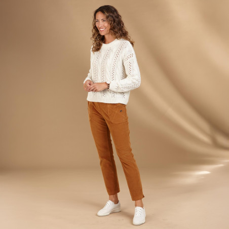 Pantalon velours "ventre plat"