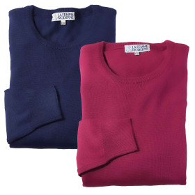 Pulls mérinos - les 2, Taille : 46/48, Couleur : Framboise/Marine, par l’Homme Moderne.