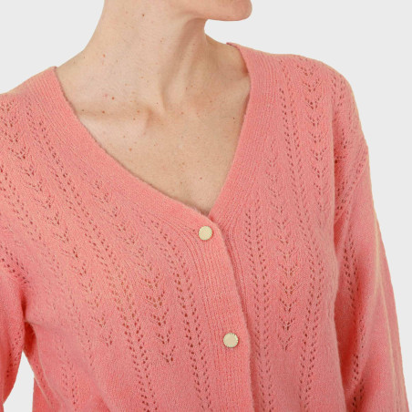 Gilet maille ajourée