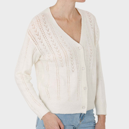 Gilet maille ajourée