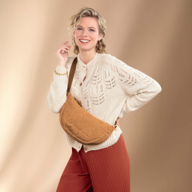 Pochette demi-lune velours