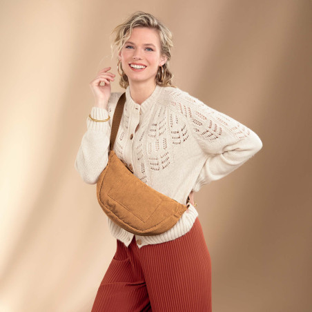 Pochette demi-lune velours