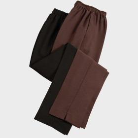 Pantalons extensibles infroissables - les 2, Couleur : Chocolat/Noir, Taille : 38, par l’Homme Moderne.