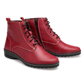 Bottines zip fourrées, Pointure : 36, Couleur : Cerise, par l’Homme Moderne.