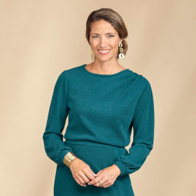 Pull maille Adriana, Taille : 42/44, Couleur : Bleu canard, par l’Homme Moderne.