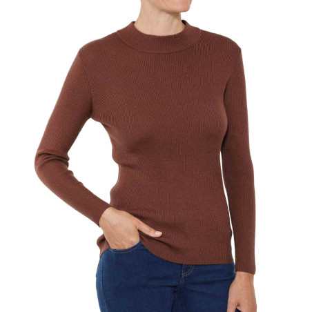 Pull maille côtelée