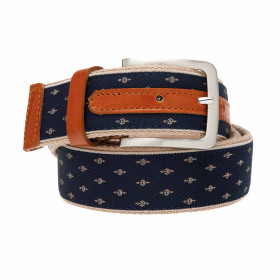 Ceinture fleur de lys, Ceinture : 90, Couleur : Bleu royal, par l’Homme Moderne.