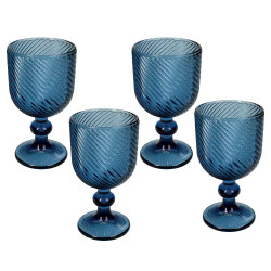 Les 4 verres à pied bleus