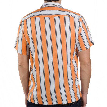 Chemisette droite viscose rayée col bowling