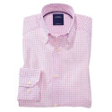 Chemise droite imprimé micro motif col boutonné