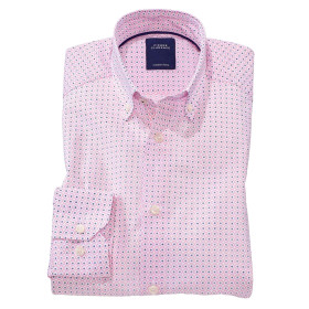 Chemise droite imprimé micro motif col boutonné