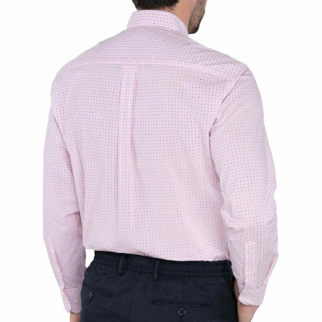 Chemise droite imprimé micro motif col boutonné