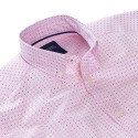Chemise droite imprimé micro motif col boutonné