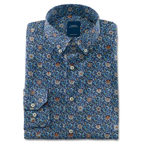 Chemise droite coton imprimée Corfou col boutonné (4)