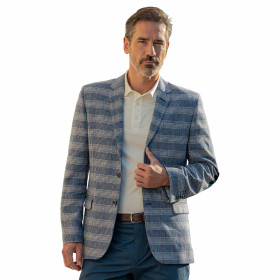 Veste blazer lin, Taille : 52, Couleur : Bleu, par l’Homme Moderne.