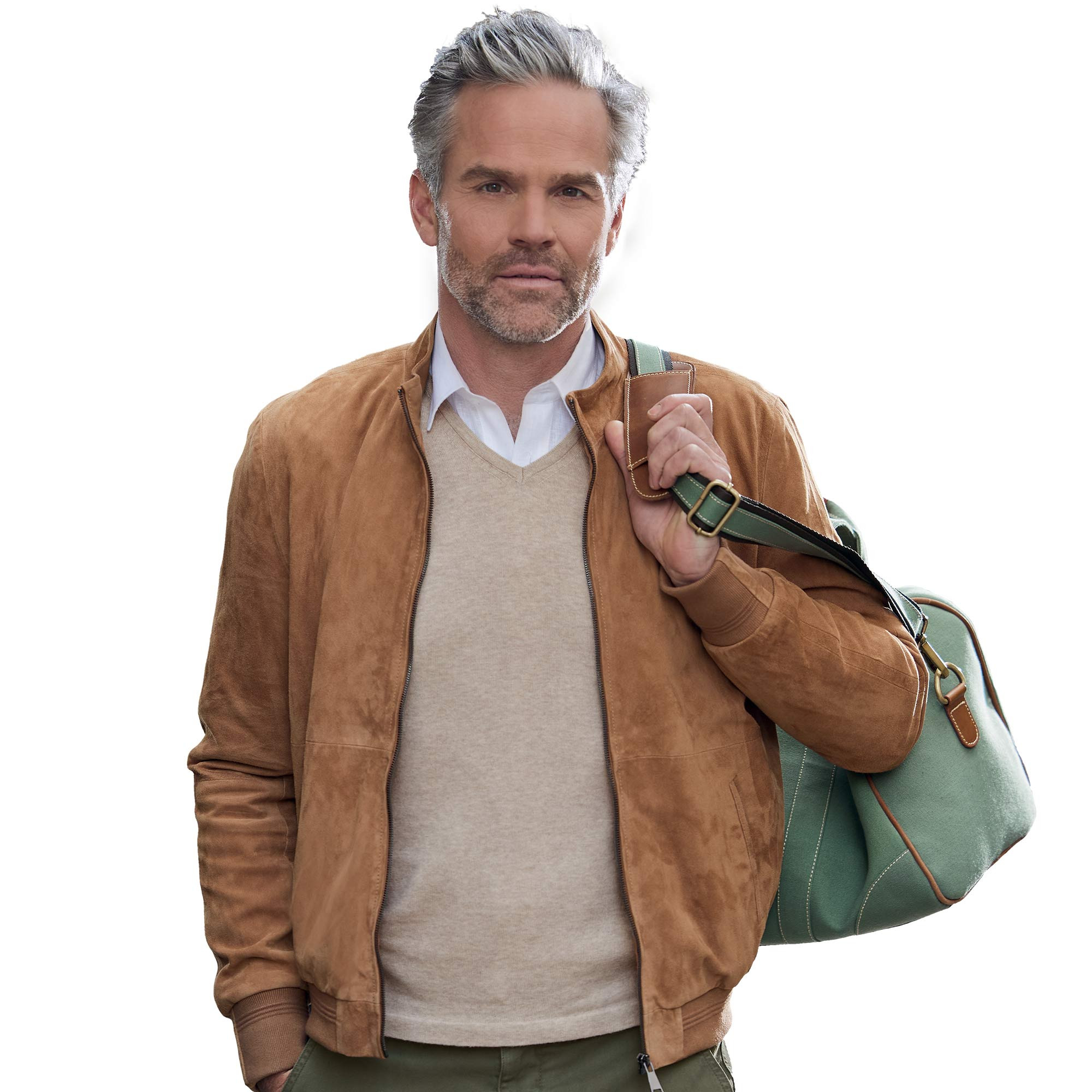 Blouson Teddy en cuir velours