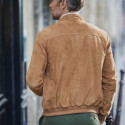 Blouson Teddy en cuir velours