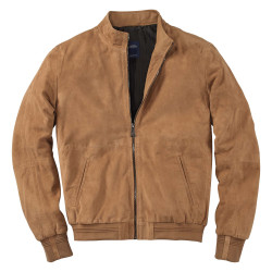 Blouson Teddy en cuir velours