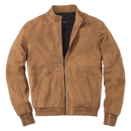 Blouson Teddy en cuir velours