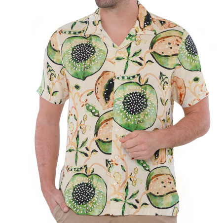 Chemisette droite viscose kiwi col bowling