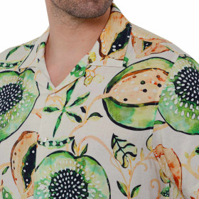 Chemisette droite viscose kiwi col bowling