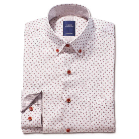 Chemise droite coton imprimé triangle col boutonné (3)