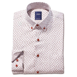 Chemise droite coton imprimé triangle col boutonné
