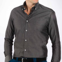 Chemise droite coton col boutonné