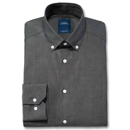 Chemise droite coton col boutonné