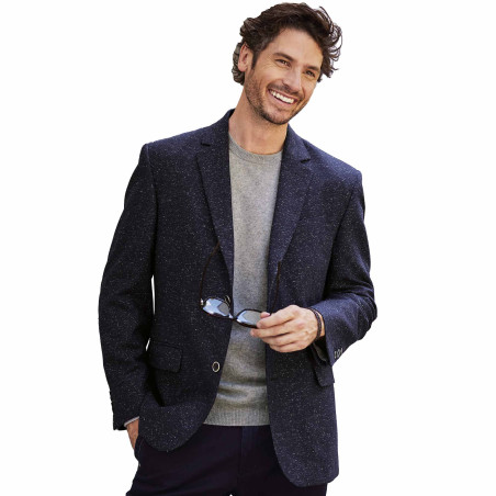 Veste tweed laine et soie