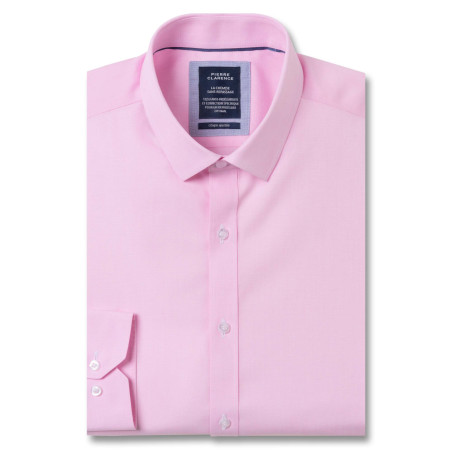 Chemise sans repassage ajustée fil à fil col semi-italien